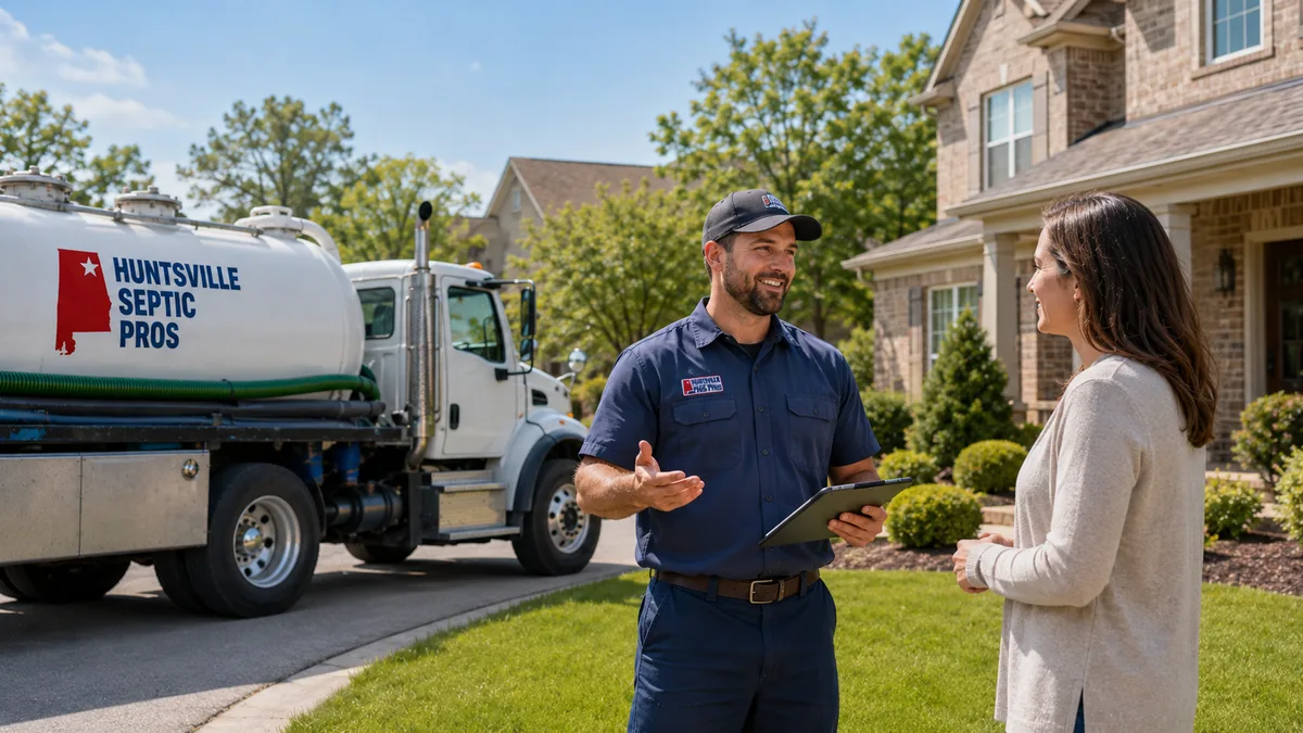 Brevard Septic Services technician providing a free septic estimate to a homeowner in Brevard County, FL