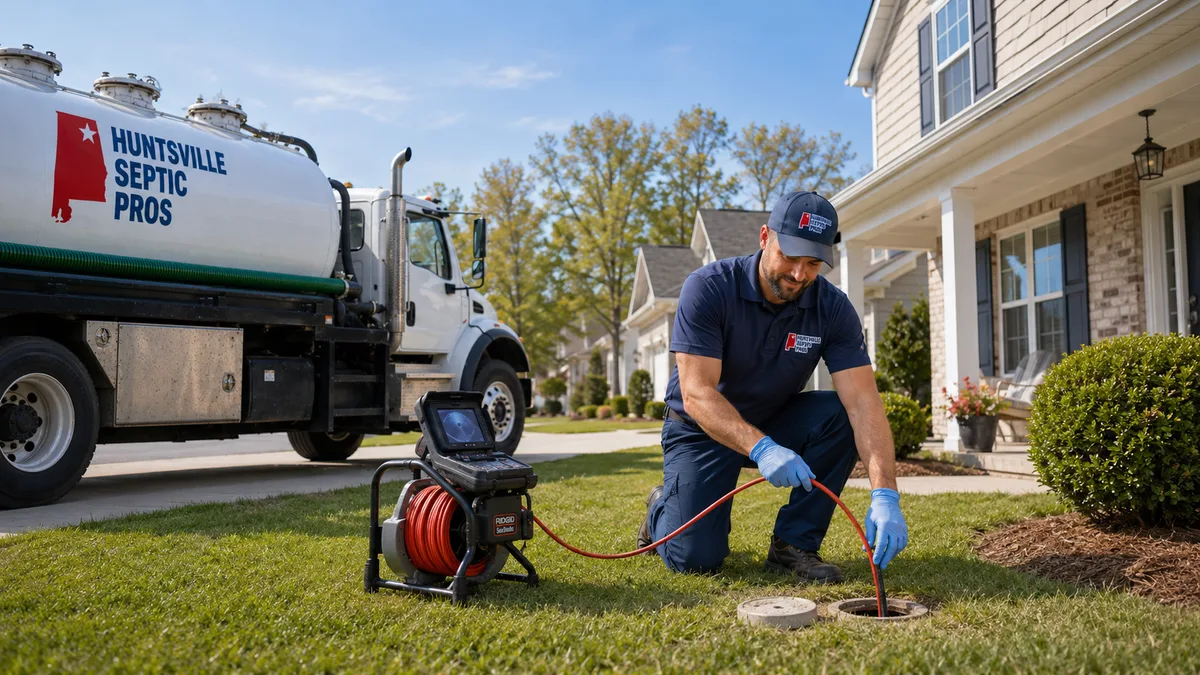 Brevard Septic Services technician performing drain cleaning at a home in Brevard County, FL