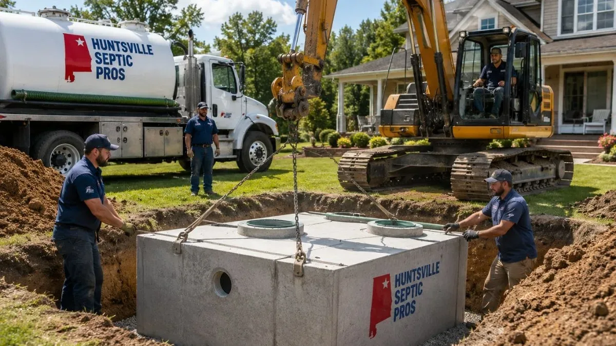 Brevard Septic Services crew installing a new septic system at a home in Brevard County, FL